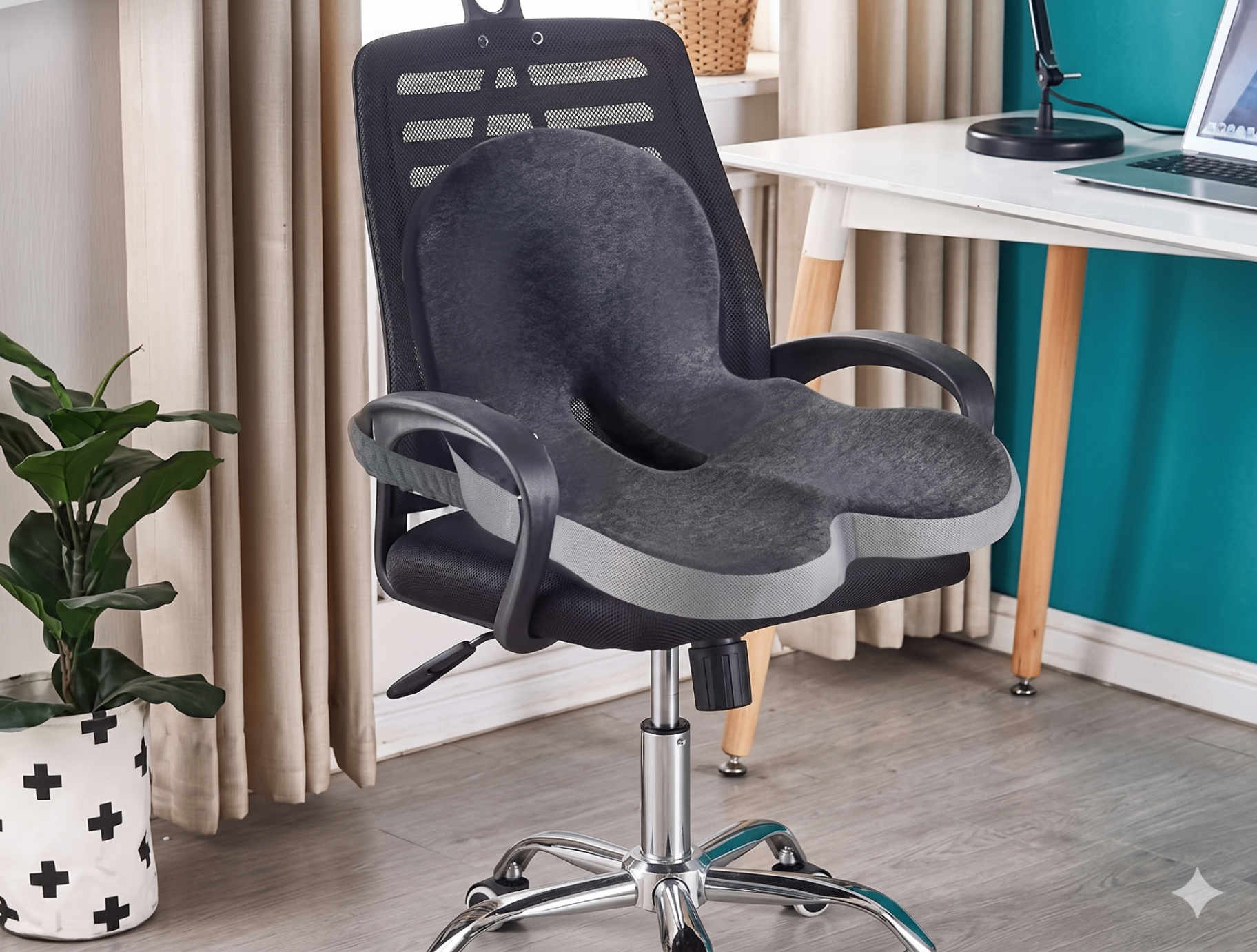 Vitalité Pad installé sur une chaise de bureau